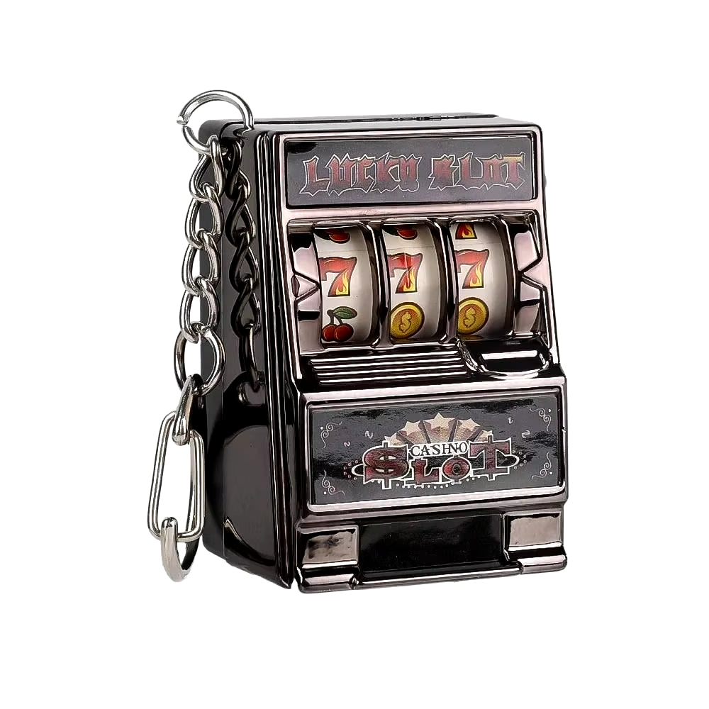 Mini Gambling Slot Machine Key Chains Creative Arcade Pocket Fruit Lucky Jackpot Gadget Antistress Toy Funny Games Keychain Ring